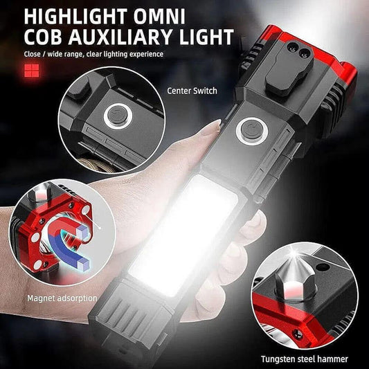 Rechargeable Torch with Hammer, Magnet & LED Light
