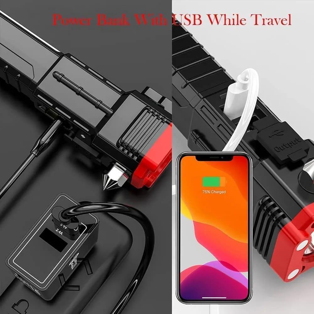 Rechargeable Torch with Hammer, Magnet & LED Light